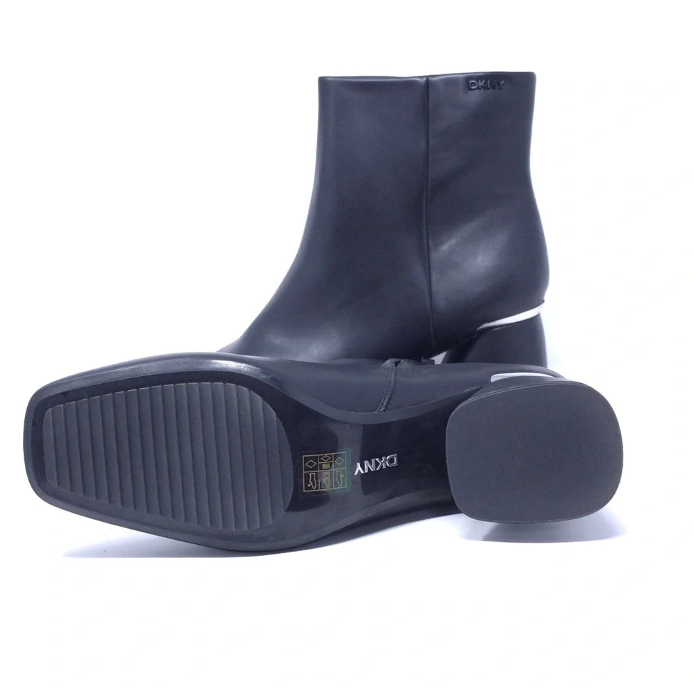 Dkny Caleena Helled 64MM Faux Leather Ankle Boots, Black - Picture 7 of 12
